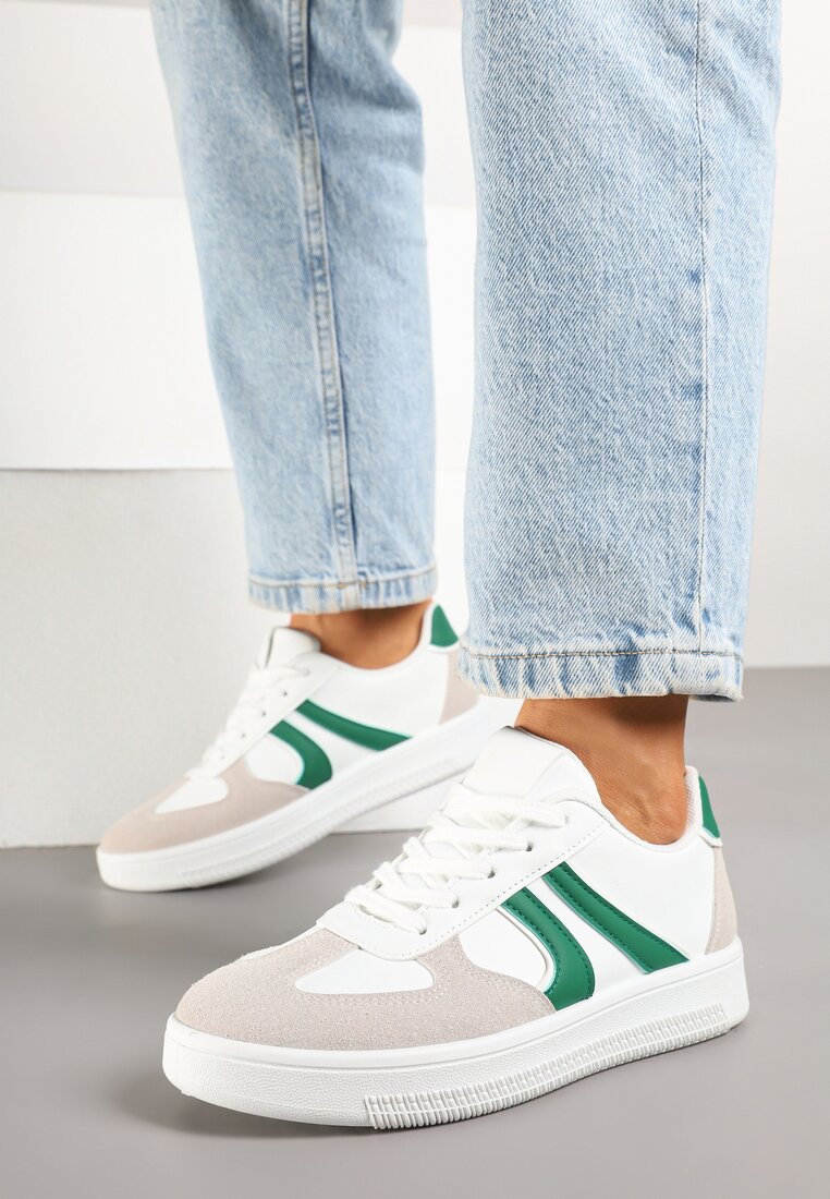 Sneakers Setinora Alb cu verde