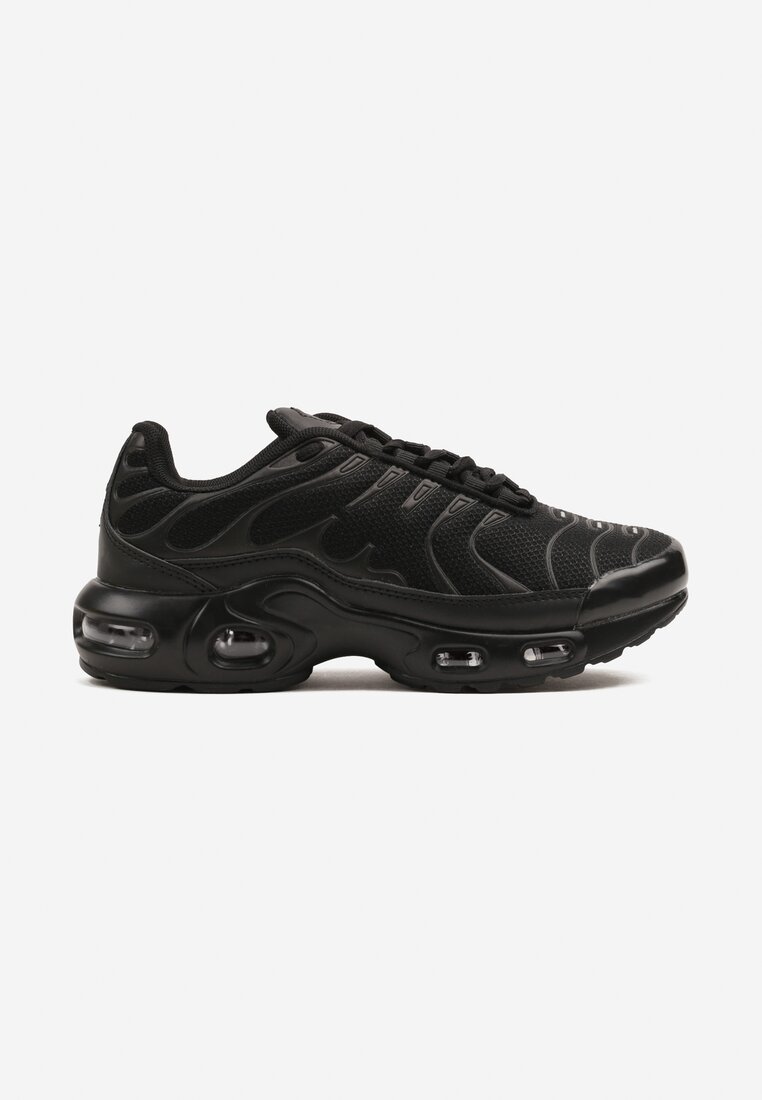 Czarne Buty Sportowe Sneakersy z Geometrycznym Tłoczeniem Vulinea