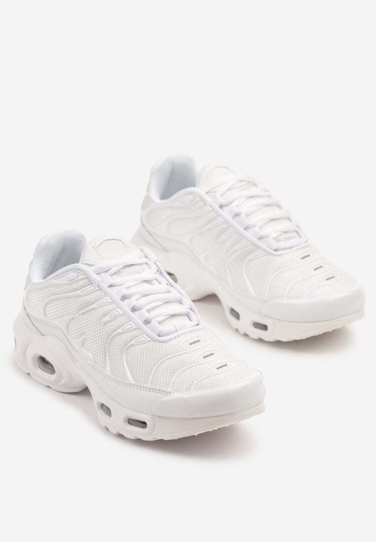 Białe Buty Sportowe Sneakersy z Geometrycznym Tłoczeniem Vulinea