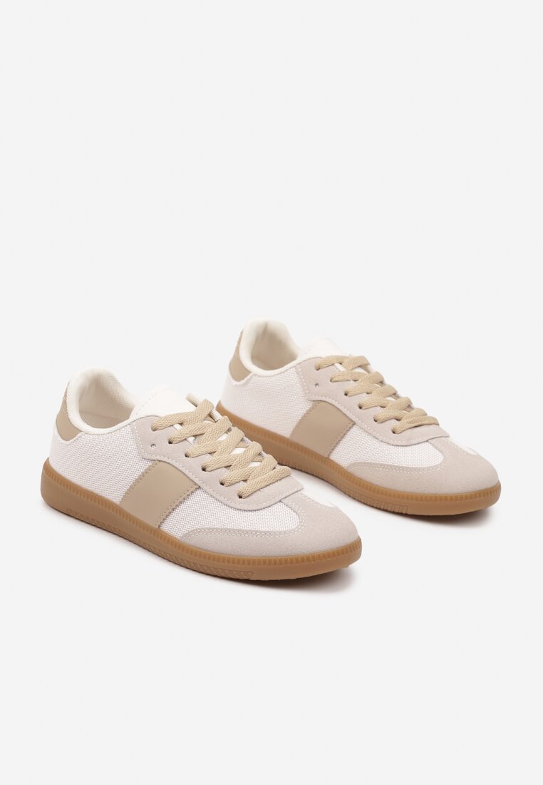 Beżowe Sneakersy Tenisówki w Kultowym Stylu Neolithaen
