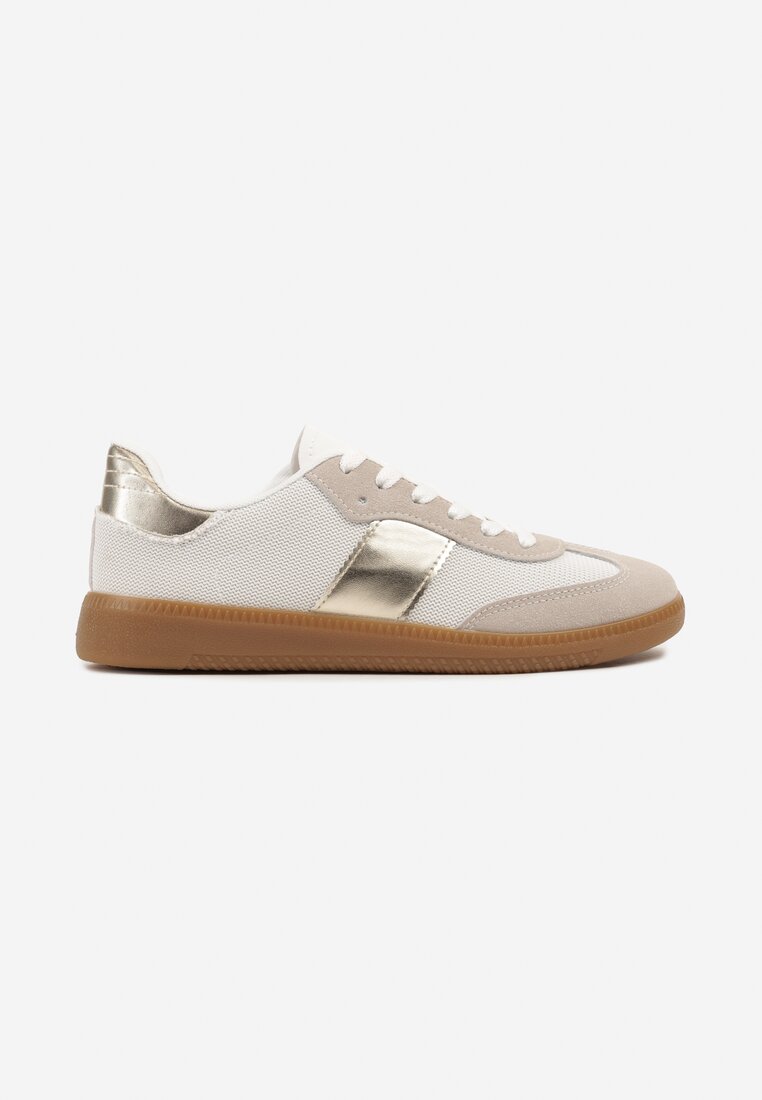 Biało-Złote Sneakersy Tenisówki w Kultowym Stylu Neolithaen