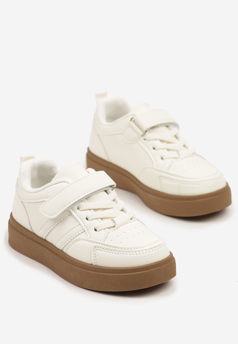 Białe Buty Sportowe Sneakersy z Geometrycznym Wzorem Erriti