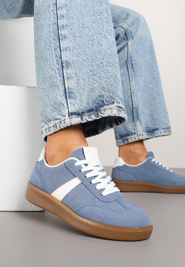 Niebieskie Sneakersy w Stylu Kultowych Tenisówek Gillifia