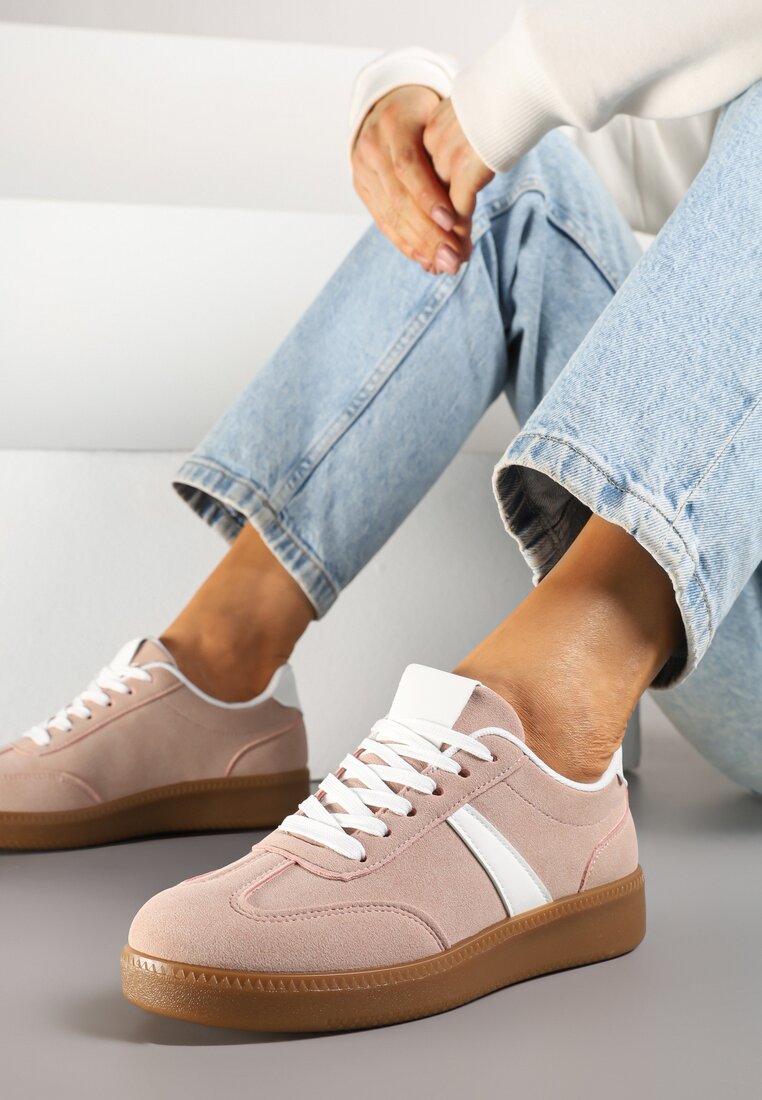 Różowe Sneakersy w Stylu Kultowych Tenisówek Gillifia