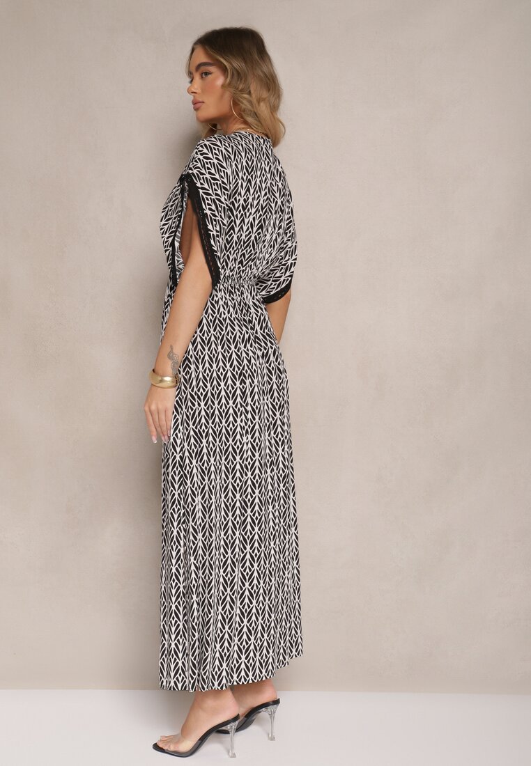 Rochie Lanadria Neagră cu alb