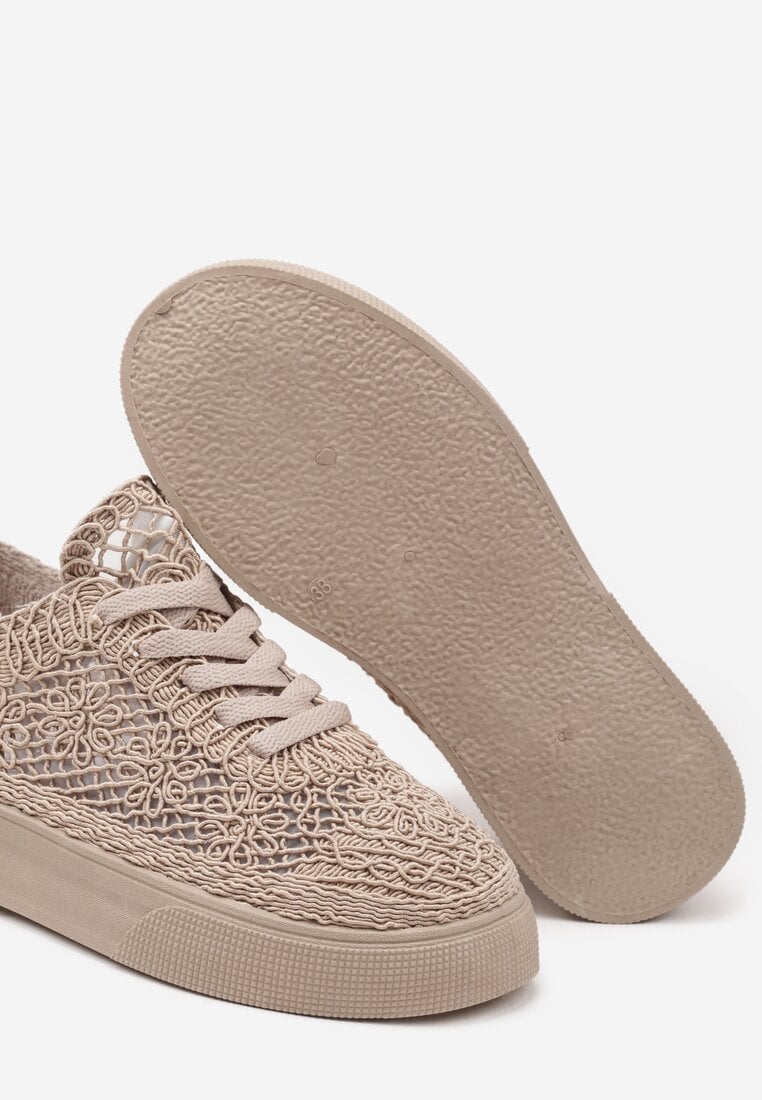 Sneakers Nanessia Bej închis