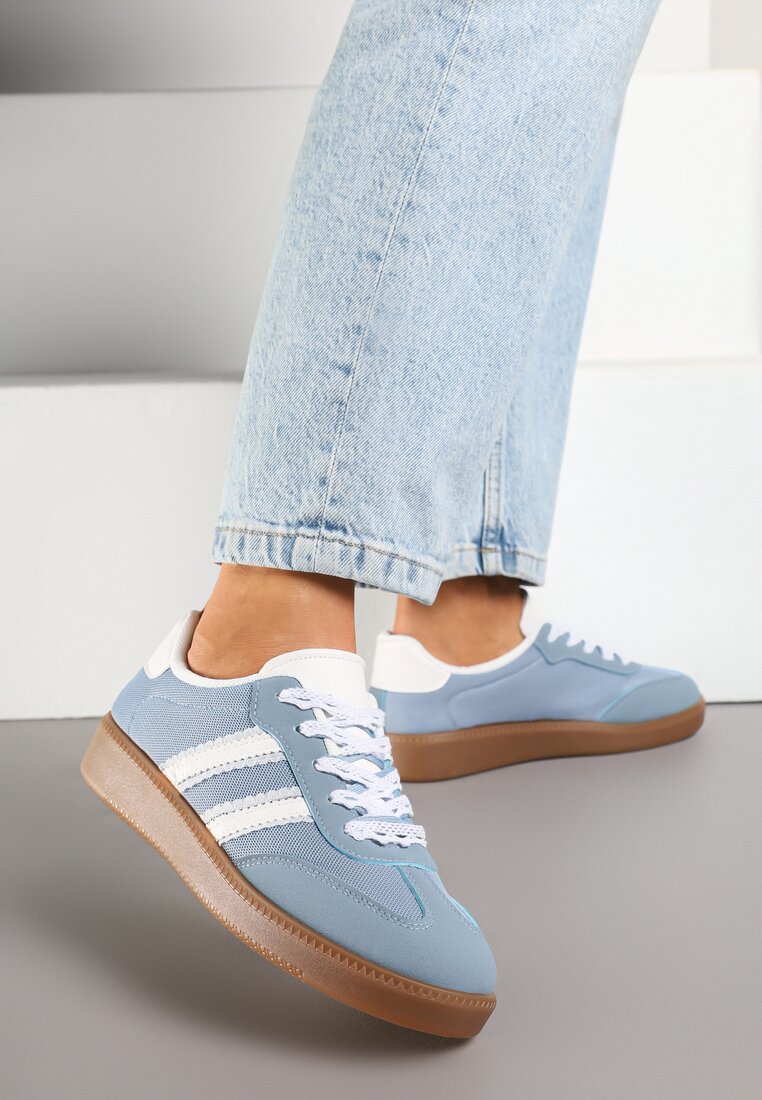 Niebieskie Sneakersy Tenisówki z Przeszyciami Lurivia