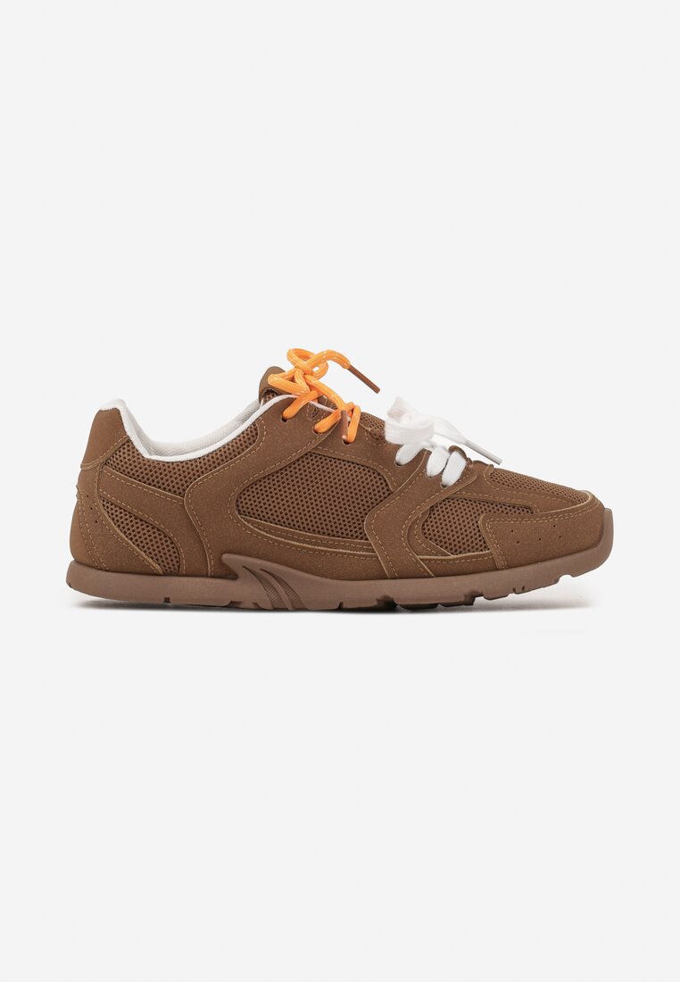 Brązowe Sneakersy z Podwójnymi Sznurówkami Terfitra