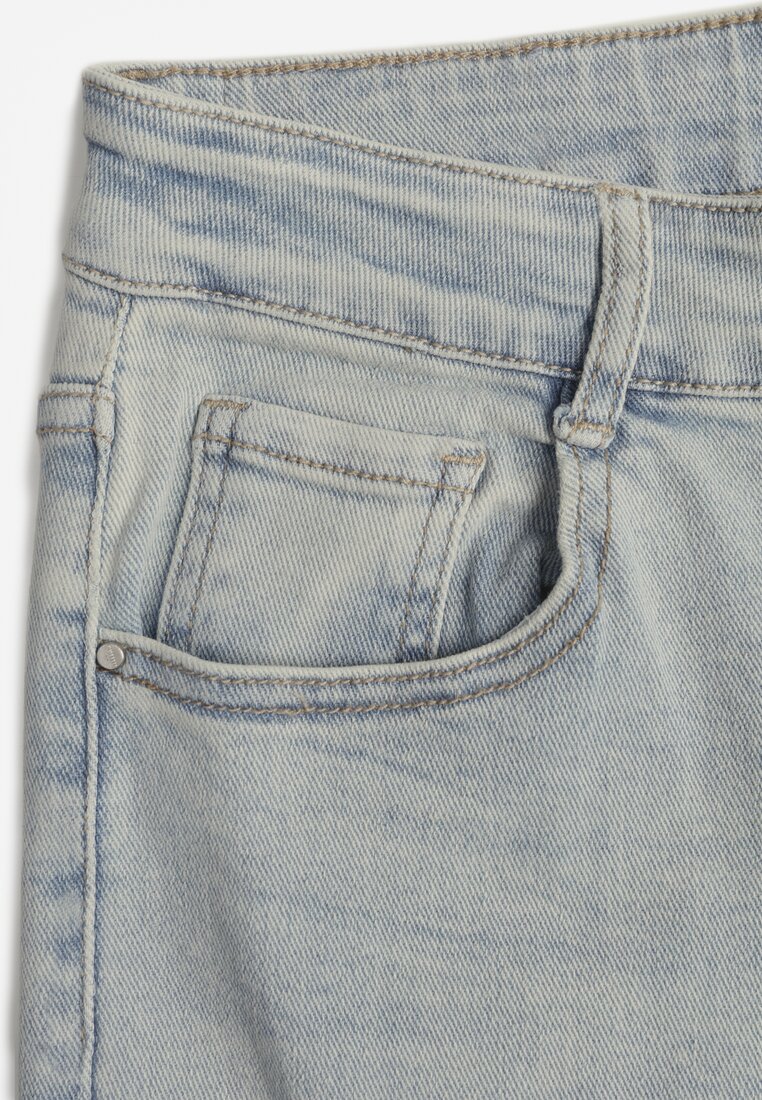 Jasnoniebieskie Szerokie Jeansy High Waist Lanosisa