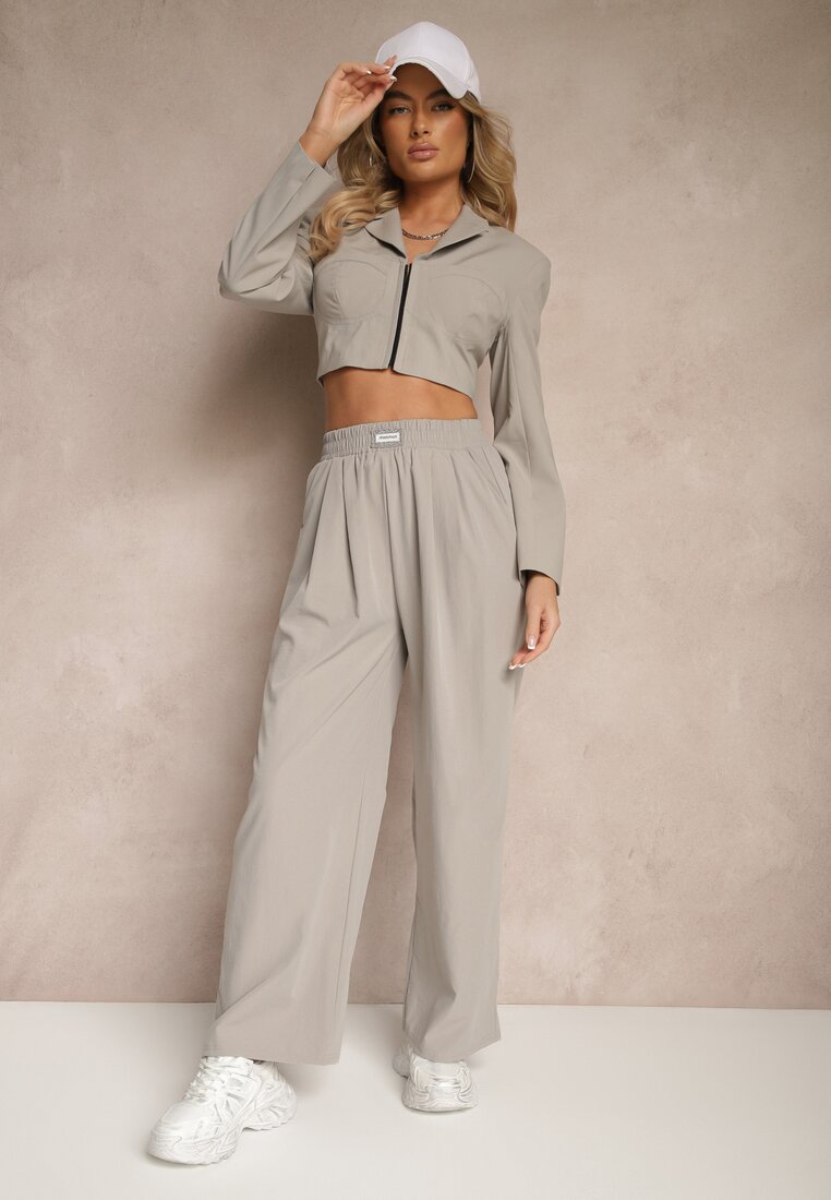Pantaloni Naneriela Gri deschis