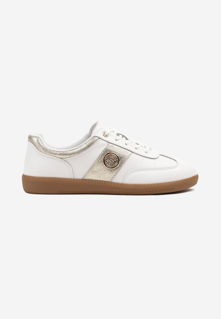 Sneakers Ollisena Alb cu auriu