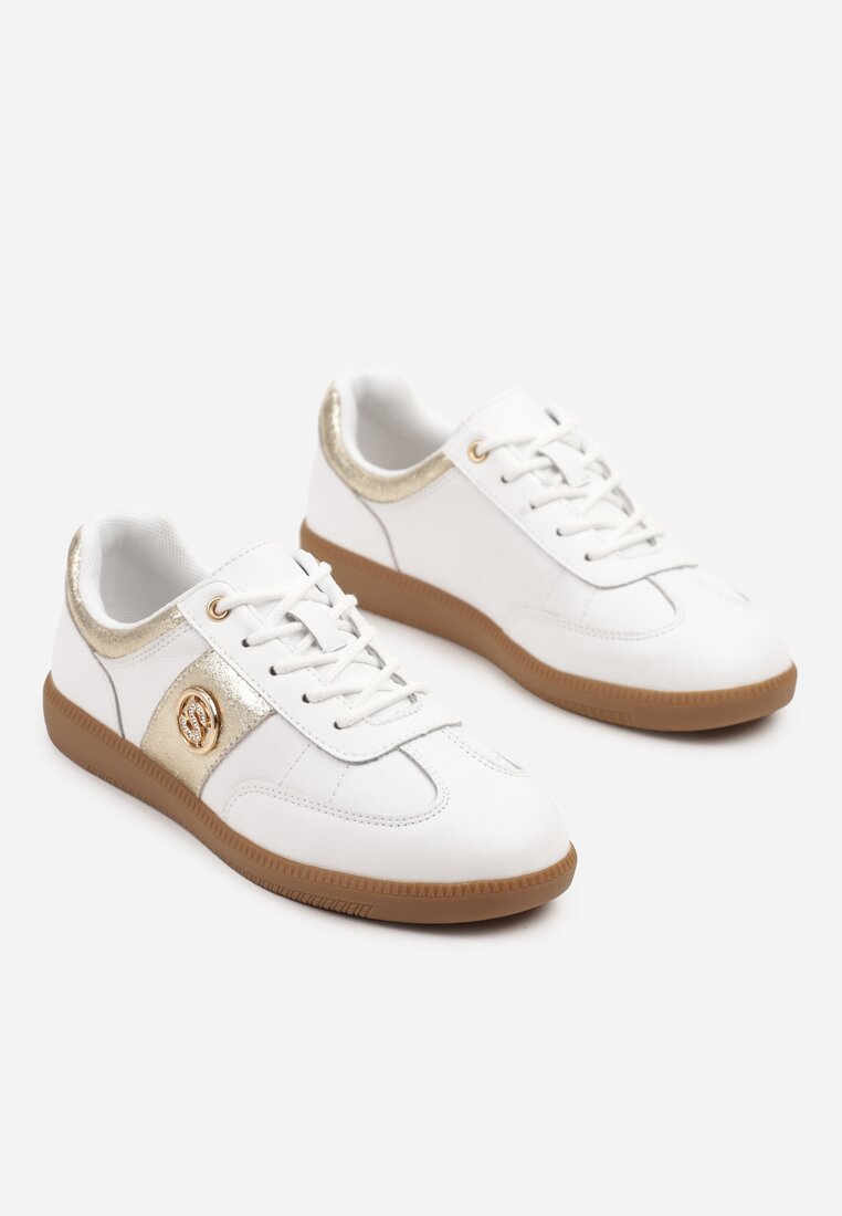 Sneakers Ollisena Alb cu auriu