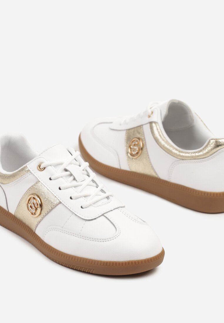Sneakers Ollisena Alb cu auriu