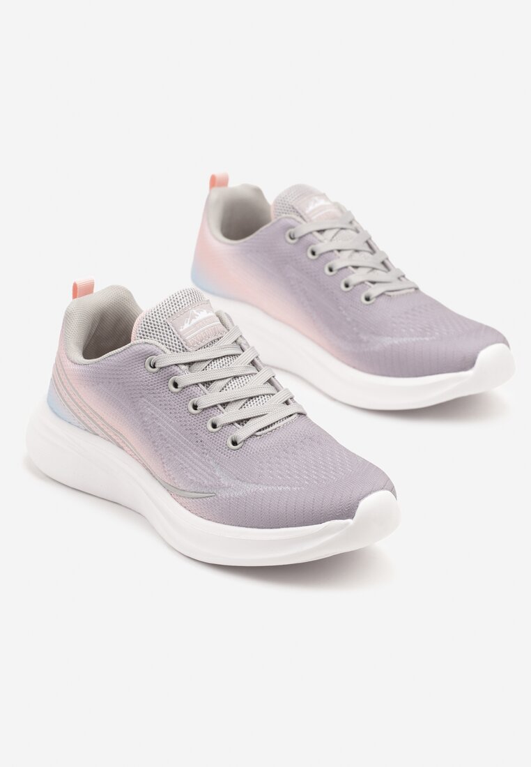 Jasnoszare Buty Sportowe Sneakersy Zdobione Efektem Ombre Banelissa