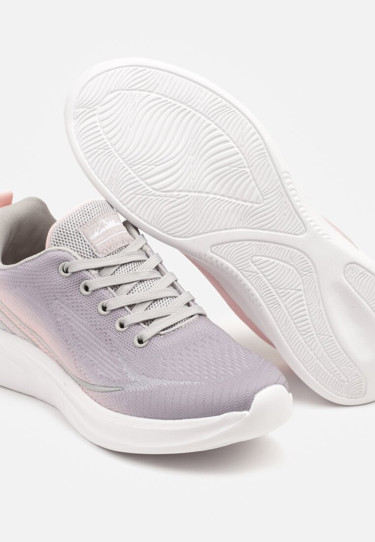 Jasnoszare Buty Sportowe Sneakersy Zdobione Efektem Ombre Banelissa