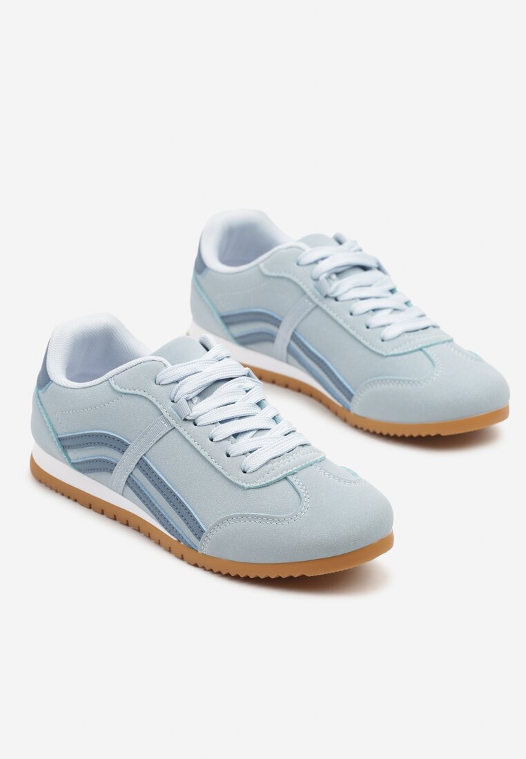 Niebieskie Sneakersy Typu Klasyczne Tenisówki Zdobione Przeszyciami Zardiva