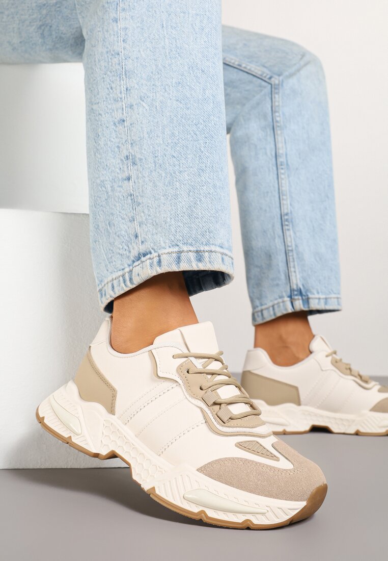 Sneakers Isallena Bej închis