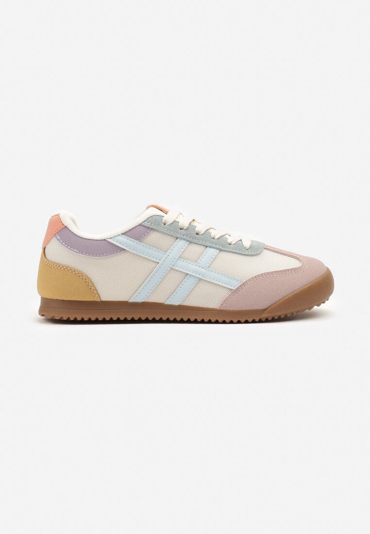 Różowo-Niebieskie Sneakersy Typu Klasyczne Tenisówki Isnnoria