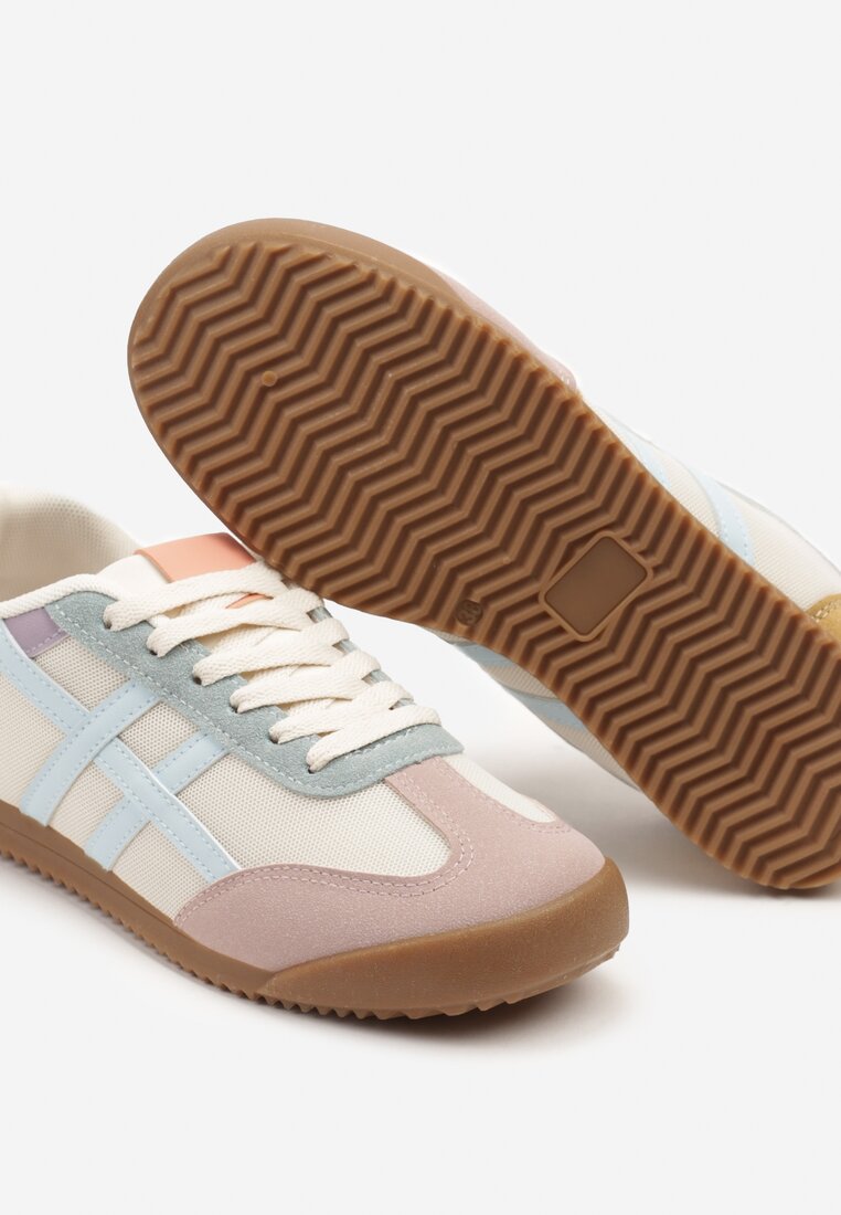 Różowo-Niebieskie Sneakersy Typu Klasyczne Tenisówki Isnnoria
