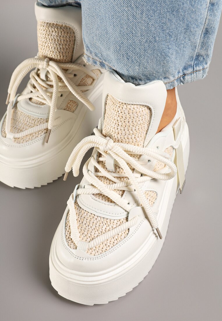 Sneakers Vilvia Bej cu alb
