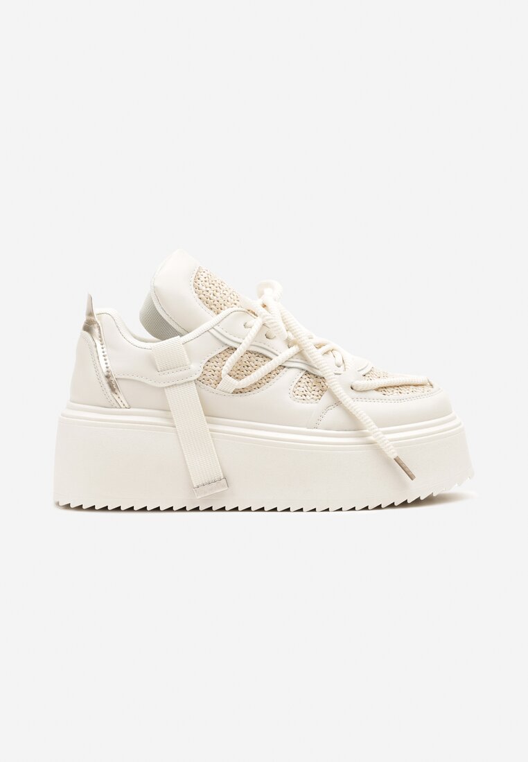 Sneakers Vilvia Bej cu alb