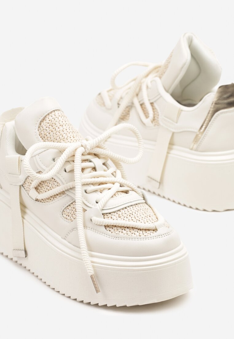Sneakers Vilvia Bej cu alb