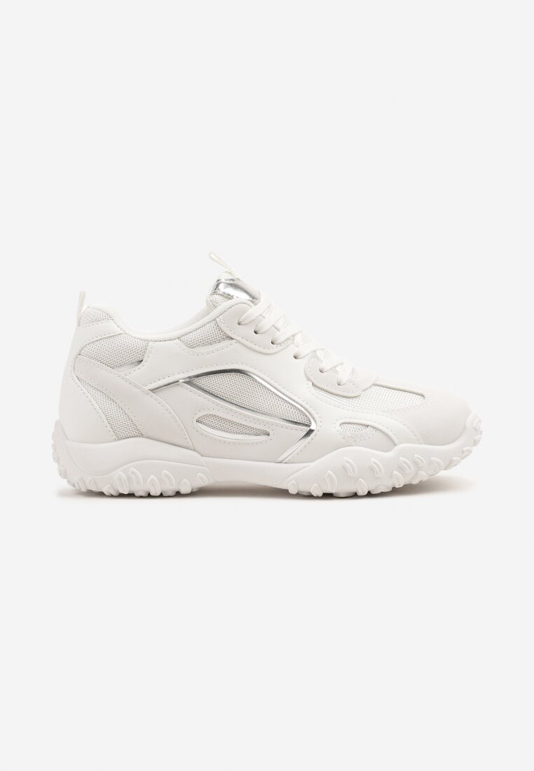 Białe Sneakersy Ozdobione Tłoczoną Cholewką Pillitha