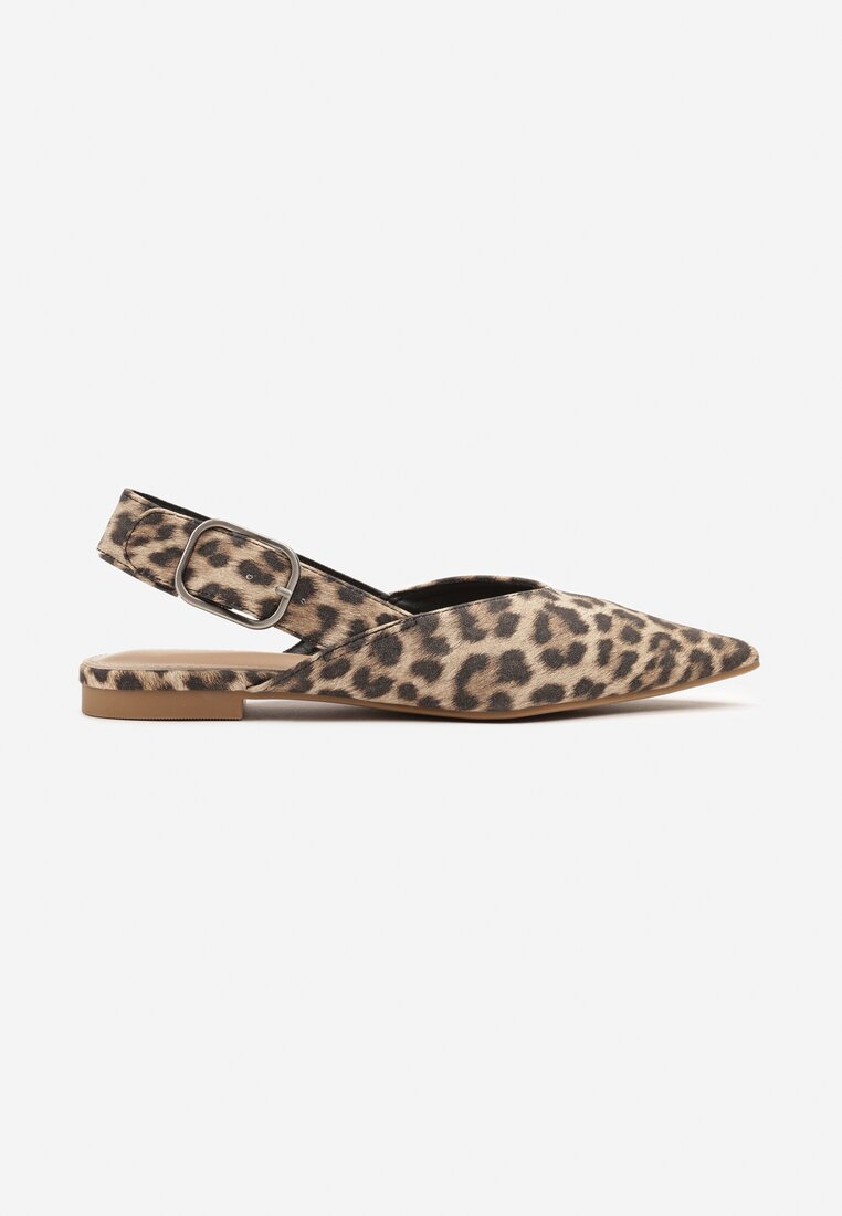 Panterkowe Sandały Typu Slingback Ozdobione Klamrą Banelias