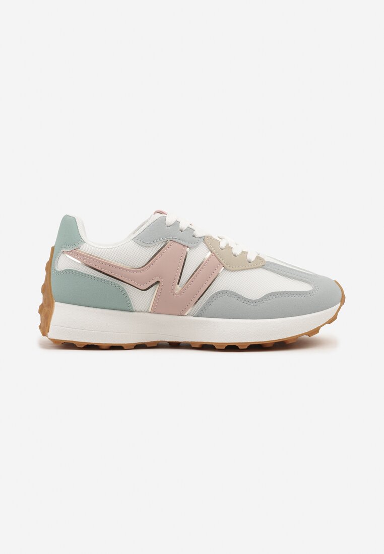 Niebiesko-Różowe Sneakersy Ozdobione Geometrycznym Motywem Zdivena