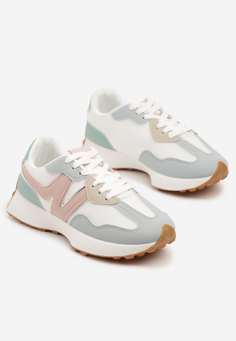 Niebiesko-Różowe Sneakersy Ozdobione Geometrycznym Motywem Zdivena