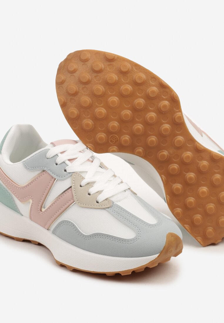 Niebiesko-Różowe Sneakersy Ozdobione Geometrycznym Motywem Zdivena