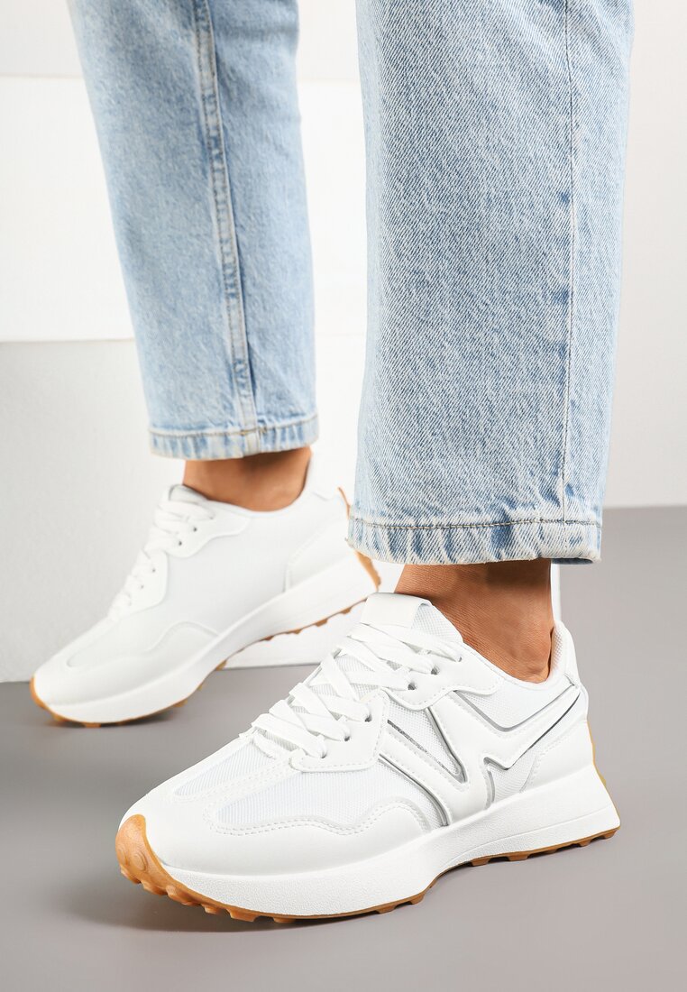 Białe Sneakersy Ozdobione Geometrycznym Motywem Zdivena