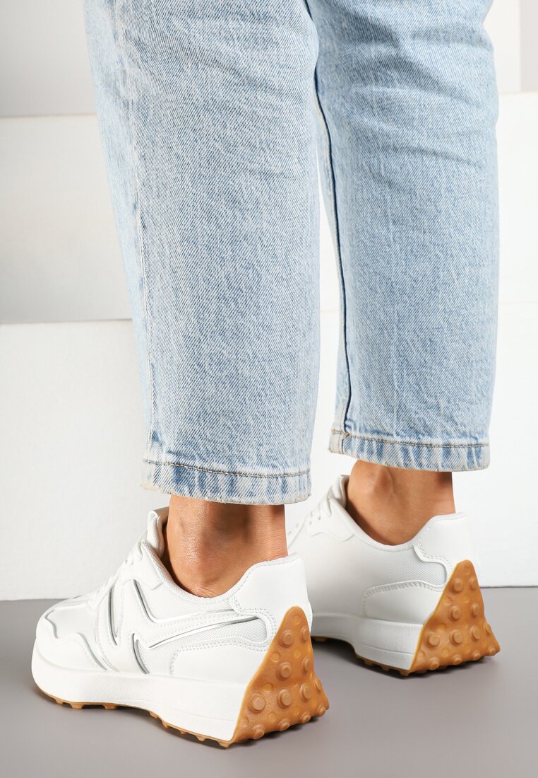 Białe Sneakersy Ozdobione Geometrycznym Motywem Zdivena