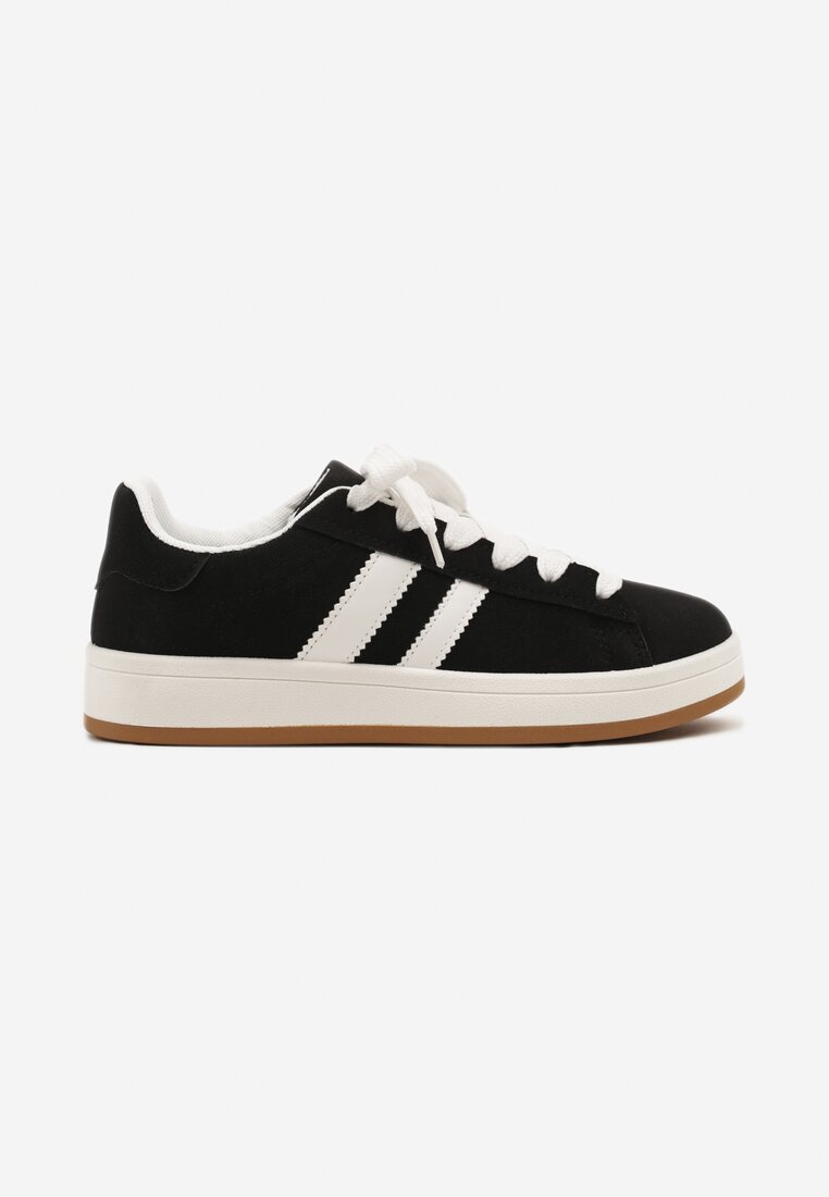 Czarne Sneakersy Ozdobione Motywem Pasków Flortewi