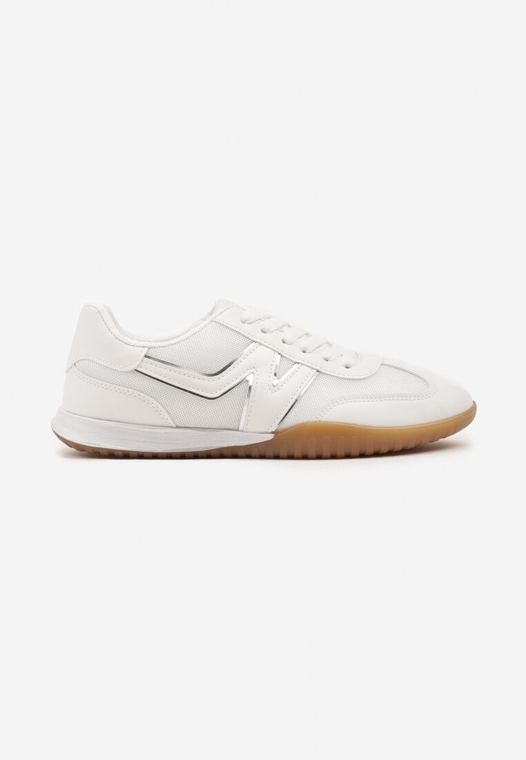 Białe Sneakersy Typu Klasyczne Tenisówki Zdobione Przeszyciami Elanioria