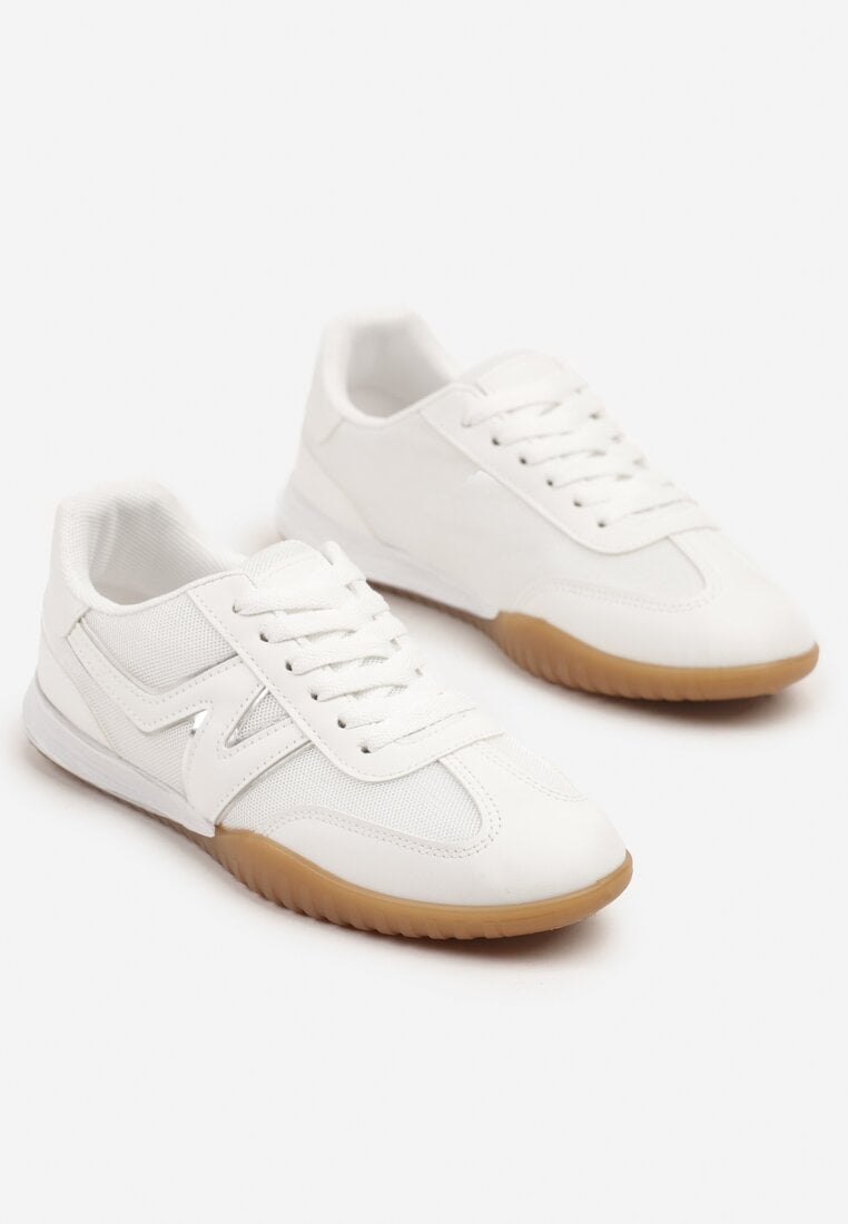 Białe Sneakersy Typu Klasyczne Tenisówki Zdobione Przeszyciami Elanioria