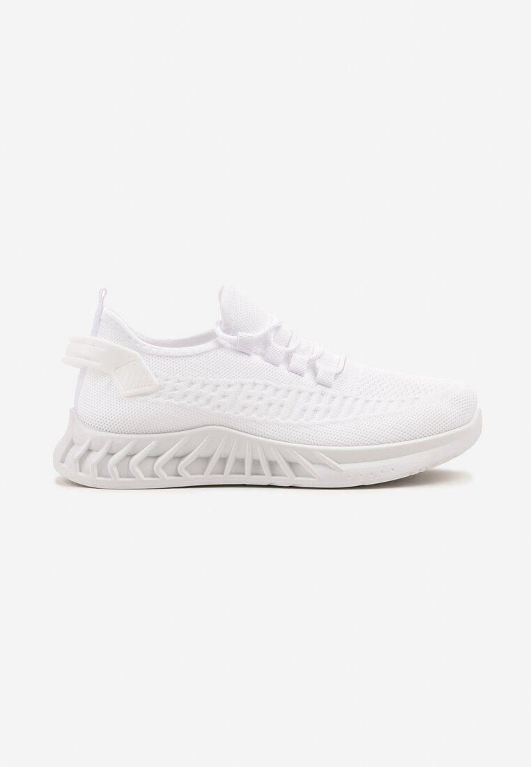 Białe Siateczkowe Buty Sportowe Sneakersy na Podeszwie z Tłoczeniami Finloti