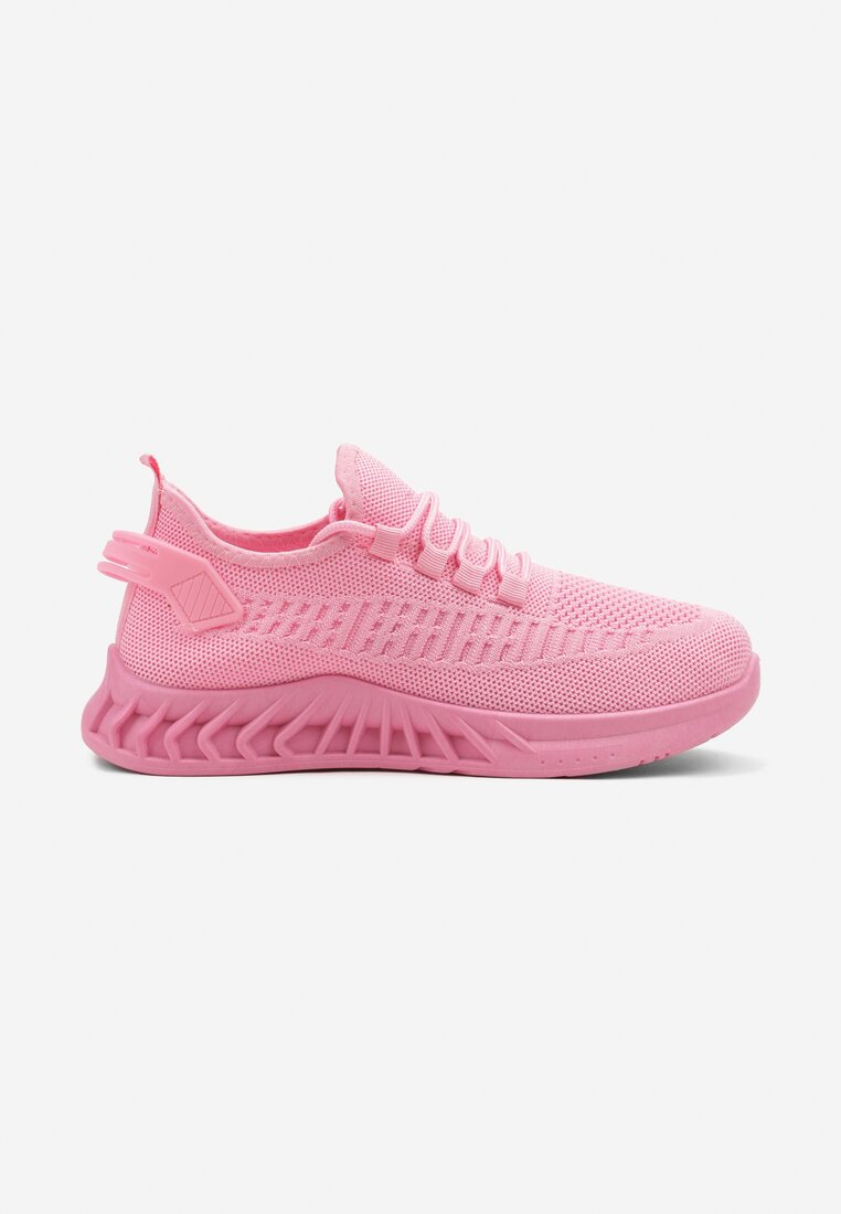 Fuksjowe Siateczkowe Buty Sportowe Sneakersy na Podeszwie z Tłoczeniami Finloti