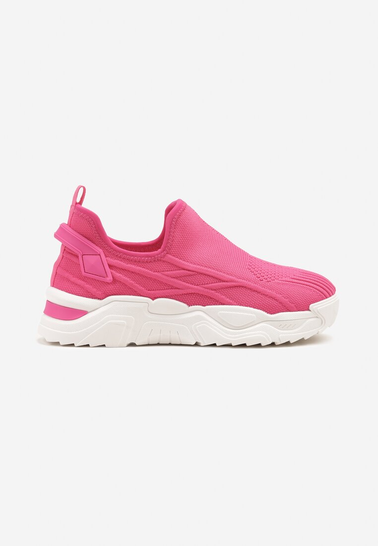 Fuksjowe Siateczkowe Buty Sportowe Sneakersy Wsuwane Zdobione Tłoczeniami Nusadela