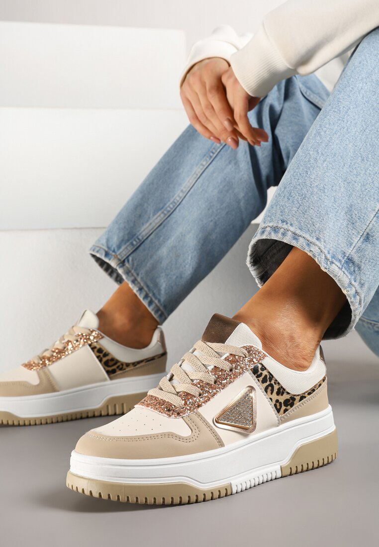 Sneakers Tillidara Bej închis