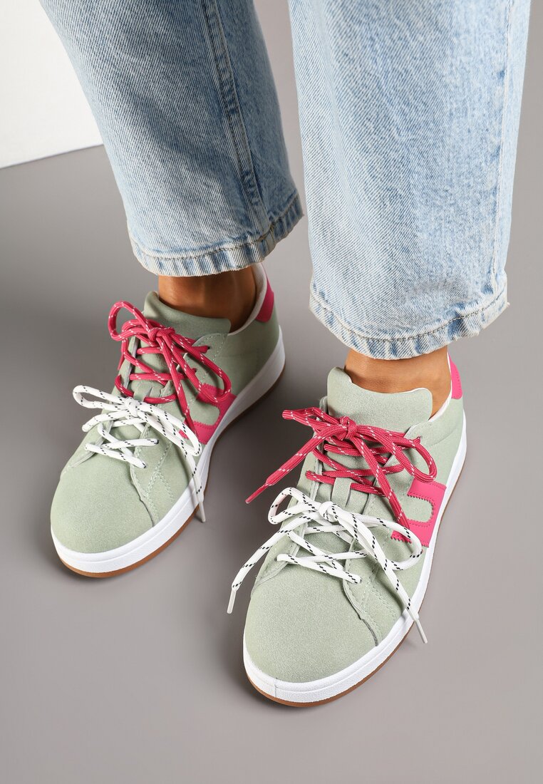 Sneakers Telindrela Verde cu fucsia