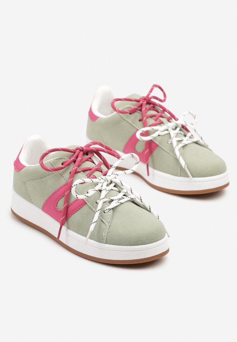 Sneakers Telindrela Verde cu fucsia