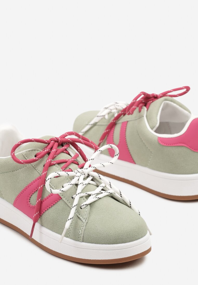 Sneakers Telindrela Verde cu fucsia