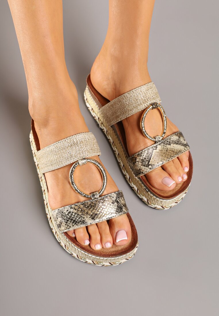 Papuci Telirea Print piele de șarpe