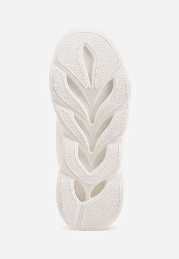 Białe Buty Sportowe Sneakersy na Platformie Ozdobionej Tłoczeniem Teliriella