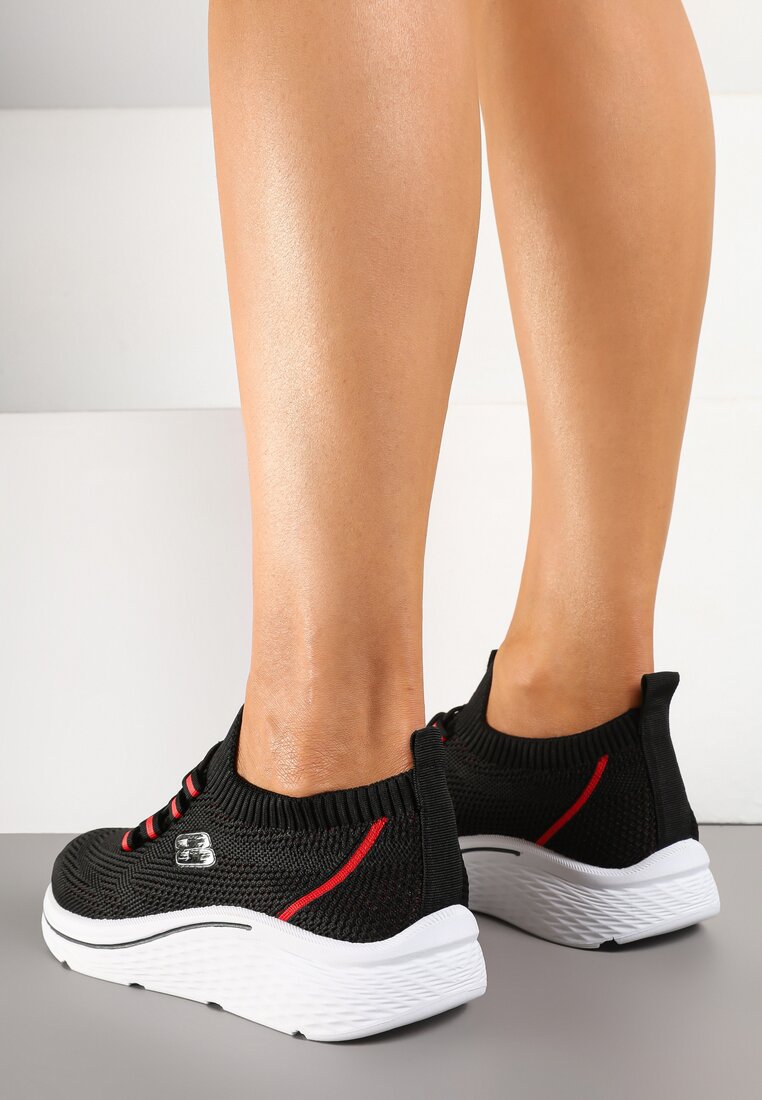 Czarne Wsuwane Buty Sportowe Sneakersy z Elastyczną Cholewką Telithiela