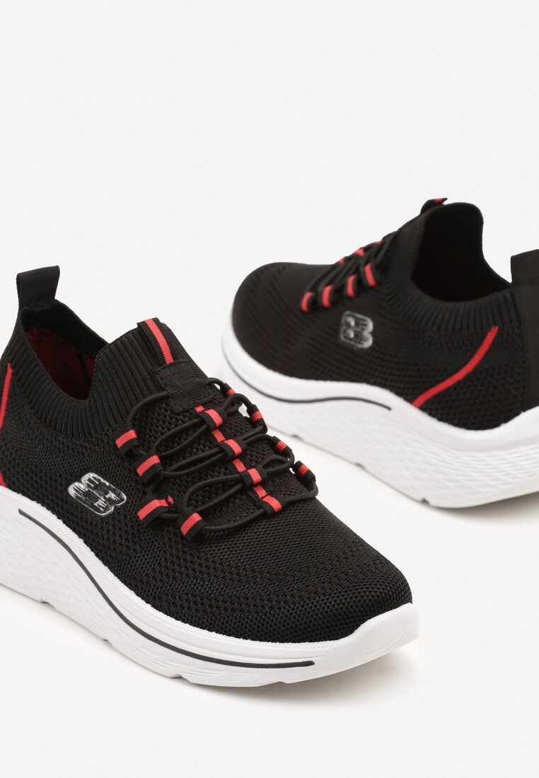 Czarne Wsuwane Buty Sportowe Sneakersy z Elastyczną Cholewką Telithiela