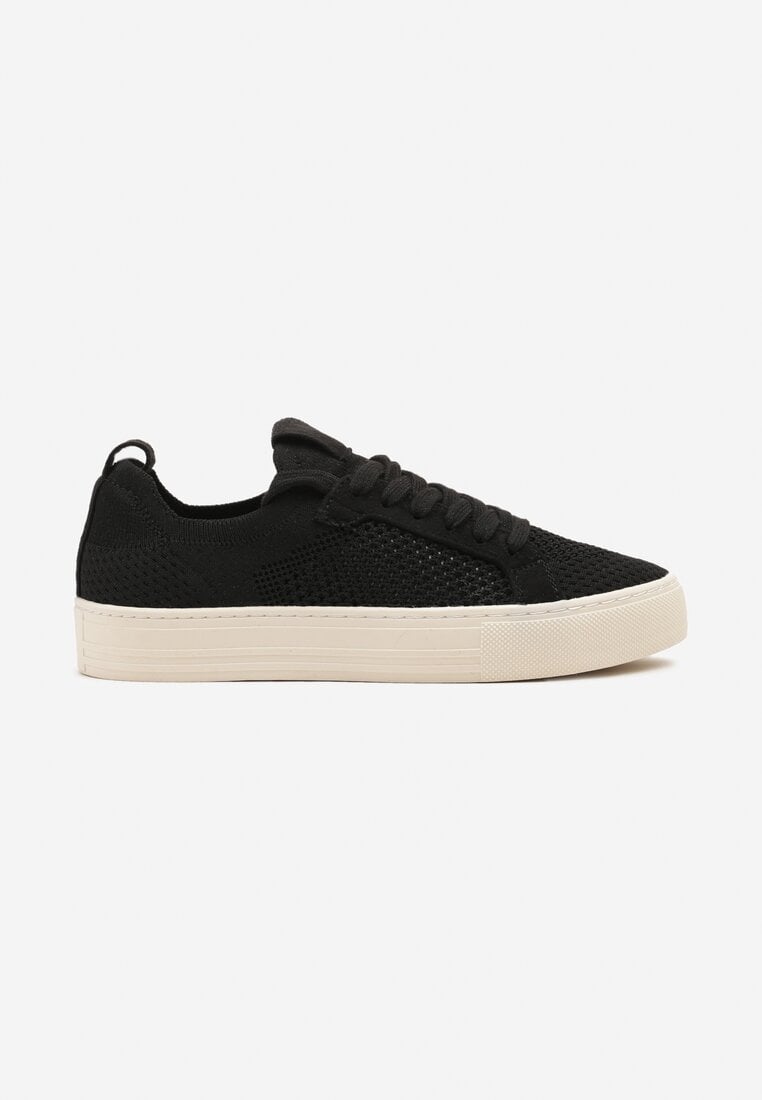 Czarne Siateczkowe Sneakersy Ozdobione Metaliczną Nicią Nimiarene