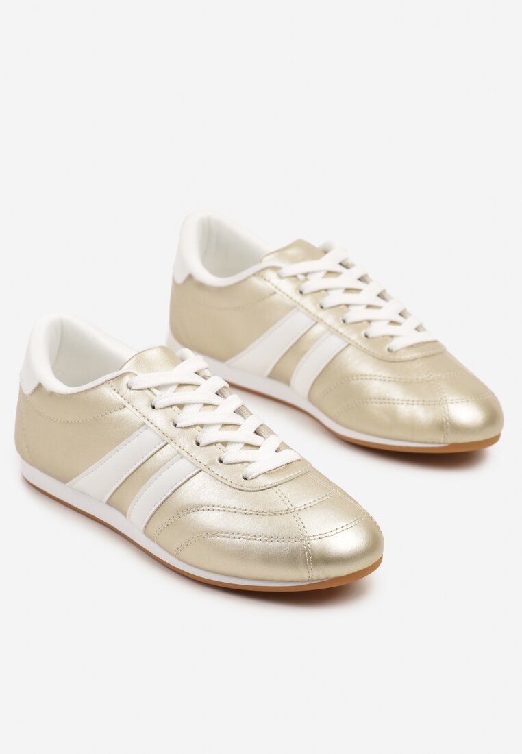 Sneakers Liantina Auriu cu alb