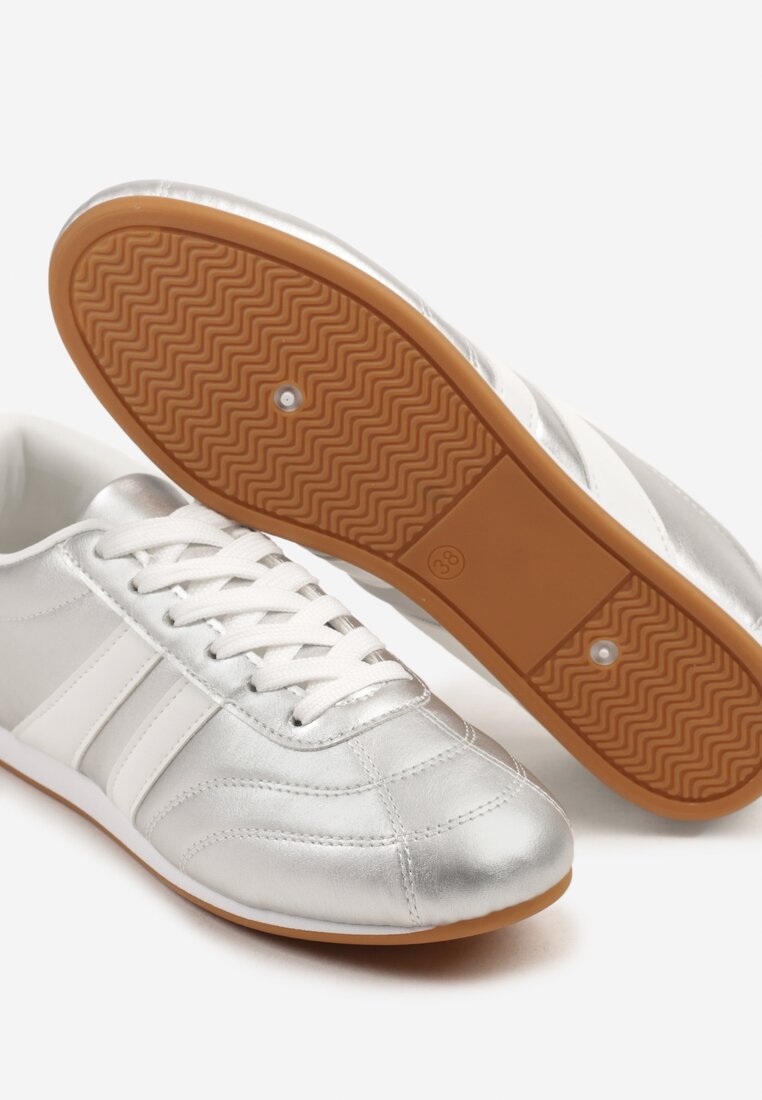 Sneakers Liantina Argintiu cu alb